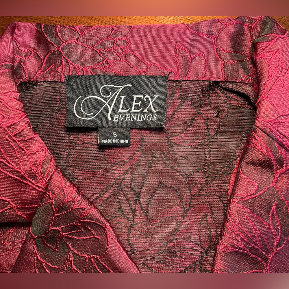 Alex Evenings Burgundy Jacquard Blazer/Jacket – Size S – NWT - Picture 9 of 13